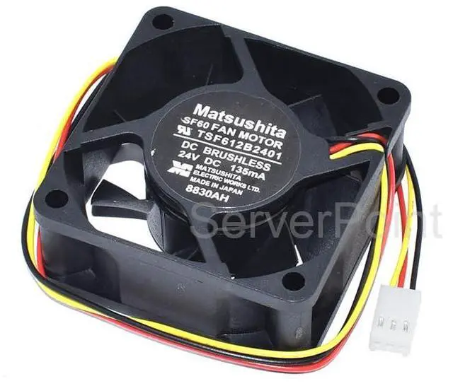 Main image of New TSF612B2401 DC24V 135mA 60x60x25mm Three Wires Square Server Cooler Fan