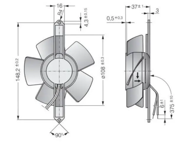 Alt view image 2 of 2 - Ebmpapst 4606X cooling fan size 119x119x38mm 18W 115V AC Axial fan air flow 180m3/h 3100rpm