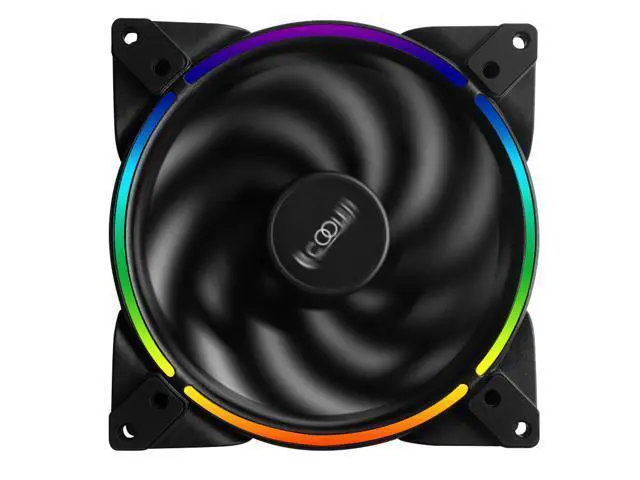Alt view image 2 of 5 - RGB HALO 14cm Computer Case Adjust Fan 12V 4PIN RGB Quiet PWM Fans 140mm CPU Cooler Water Cooling Replace Fan
