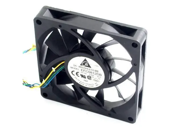 Alt view image 2 of 6 - 5pcs ! 8CM 80MM 8015 8*8*1.5CM 80*80*15MM 12V 0.5A 4-wire PWM Fan EFC0812DB Cooling fan