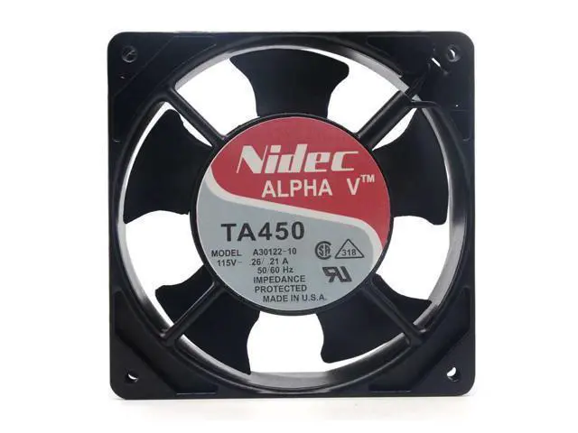 Alt view image 3 of 5 - New original Nidec Alpha V TA450 A30122-10 930402 115V AC 120x120x38mm All metal Cooling Fan