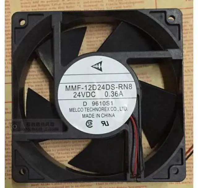Main image of Original Melco 12CM 120*38mm MMF-12D24DS-RN8 24V 0.36A 2 Wires 2 Pins inverter Fan for PLC ABB Yaskawa device