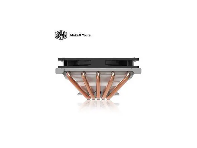 Alt view image 7 of 7 - Master GeminII M5 LED 2U Low Profile CPU with 5 Direct Contact Heatpipes XtraFlo 120 Slim Fire Red LED PWM Cooling Fan for Intel AMD RRT52016PK GeminII M5