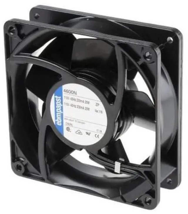 Main image of Ebmpapst cooling fan 4600N size 119 x 119 x 38mm 18W 115V AC Axial fan air flow 180m3/h 3100rpm