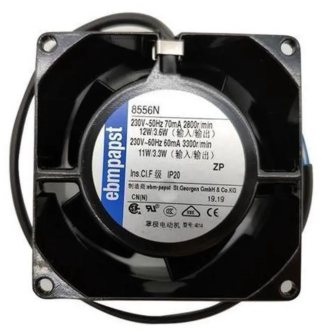 Main image of 8556N 230V 8cm ebmpapst 8038 12W AC Compact fan high temperature resistant Axial fan