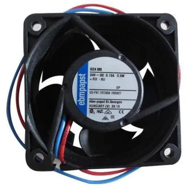 Main image of Ebmpapst 624HH cooling fan, size 60 x 60 x 25mm 24 V DC, air flow 56m3/h, 8200rpm
