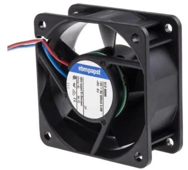 Main image of Ebmpapst 612NGHH cooling fan, size 60 x 60 x 25.4mm 12 V DC, air flow 56.1m3/h, 6850rpm