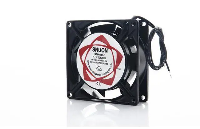 Main image of Cabinet cooling fan SF8025AT P/N2082HBL 8025 220V double ball fan 8CM cabinet fan