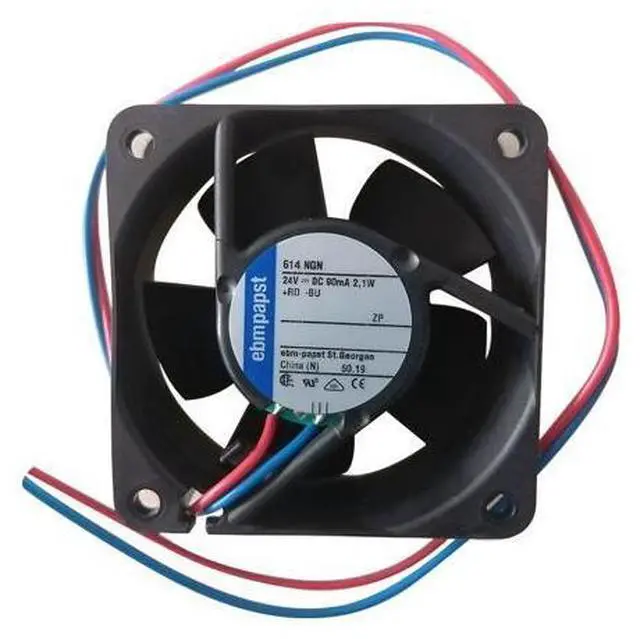 Main image of Ebmpapst 614NGN cooling fan, size 60 x 60 x 25.4mm 24 V DC, air flow 41m3/h, 5100rpm