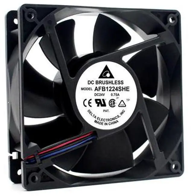 Main image of AFB1224HHE Delta fan 12CM cm 12038 24V 0.45A 3-wire alarm cooling fan