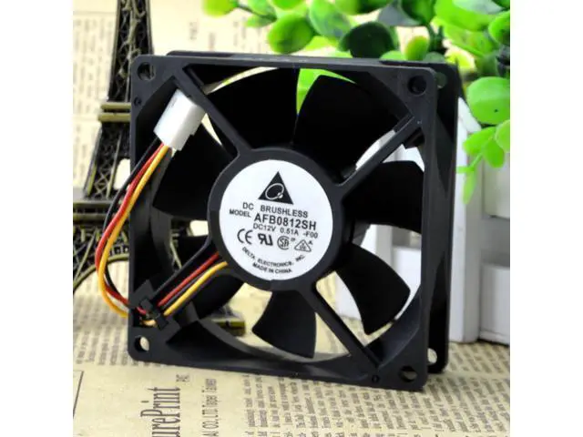 Alt view image 2 of 5 - Original Delta Fan AFB0812SH F00 12V 0.51A 8025 Double Ball Speed Fan