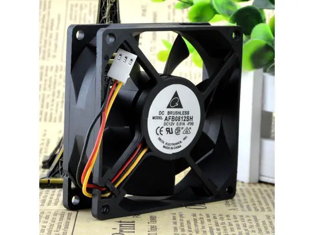 Alt view image 4 of 5 - Original Delta Fan AFB0812SH F00 12V 0.51A 8025 Double Ball Speed Fan