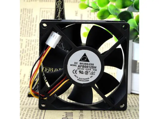 Alt view image 5 of 5 - Original Delta Fan AFB0812SH F00 12V 0.51A 8025 Double Ball Speed Fan