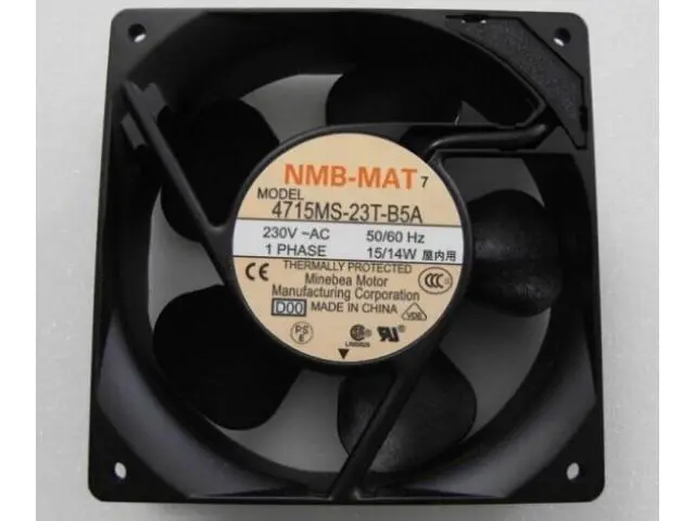 Alt view image 2 of 2 - Genuine new NMB1238 230V 12CM axial fan 4715MS-23T-B5A overheat protection fan