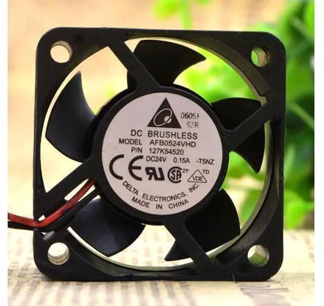 Alt view image 2 of 4 - AFB0524VHD New Delta Fan 5020 24V 0.15A 5cm Dual Ball Inverter Fan