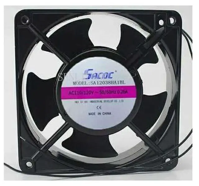 Main image of SA12038HA1BL AC 110V 120V 50\/60HZ 0.26A 12038 12CM 120*120*38mm 2 Wires Cooling Fan