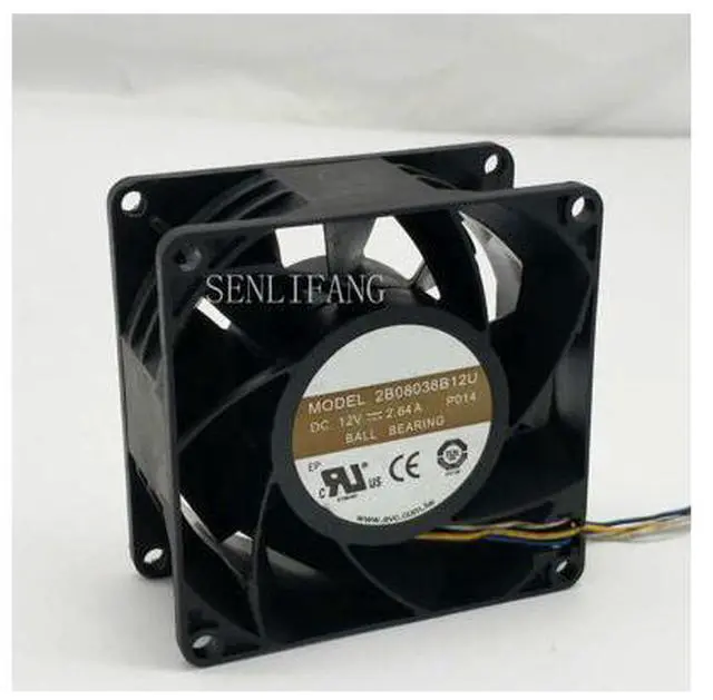 Main image of 2B08038B12U 8038 80x80x38mm 2.64A DC 12V 4-line Violent Server Cooling Fan