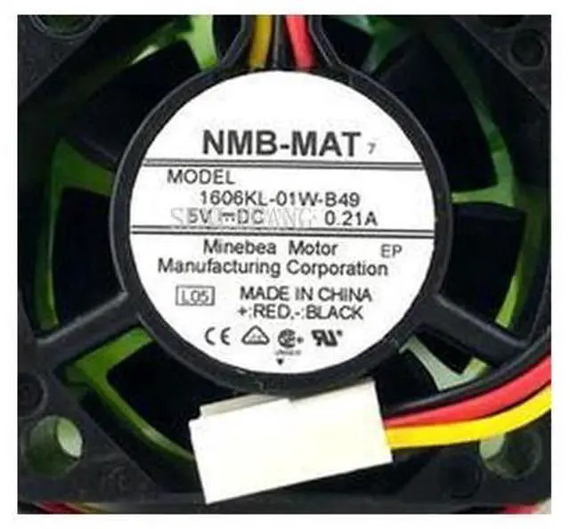 Main image of 1606KL-01W-B49 L50 DC 5V 0.21A 40x40x15mm 3-wire Server Cooler Fan