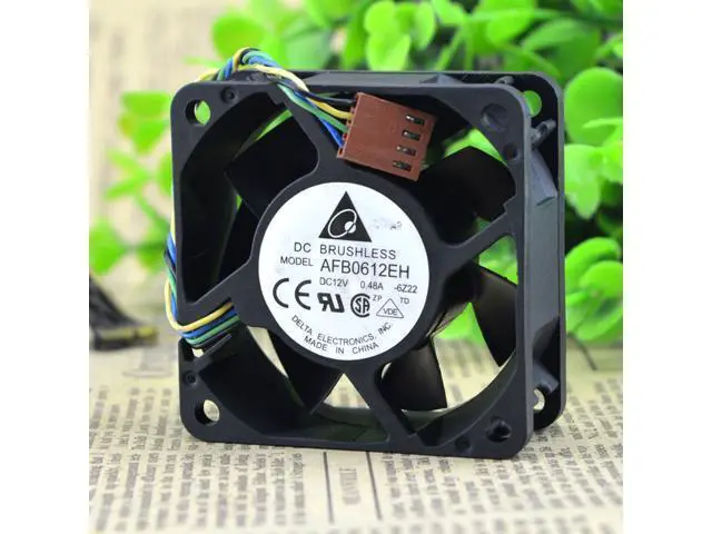 Alt view image 4 of 5 - Delta AFB0612EH 6 cm 6CM 12V 0.48A 6025 double ball cooling fan