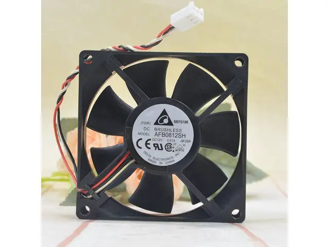 Alt view image 4 of 4 - AFB0812SH new DELTA Delta 8CM 12V 0.51A 8025 dual ball high air volume cooling fan