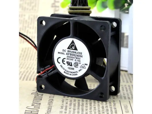 Alt view image 4 of 5 - Original Delta 6025 AFB0624HH 24V 0.14A 3-Wire Ball Cooling Fan 60 * 60 * 25MM