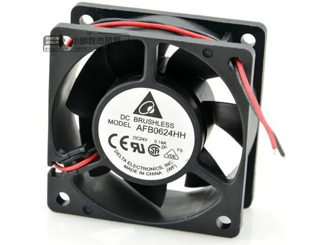 Alt view image 5 of 5 - Original Delta 6025 AFB0624HH 24V 0.14A 3-Wire Ball Cooling Fan 60 * 60 * 25MM
