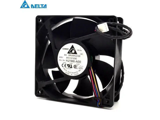 Alt view image 4 of 6 - Delta 3 12CM 120x120x38mm 12038 AFC1212DE HJ1M6-AOO super large volume support PWM 4-wire violence fan with thermostat
