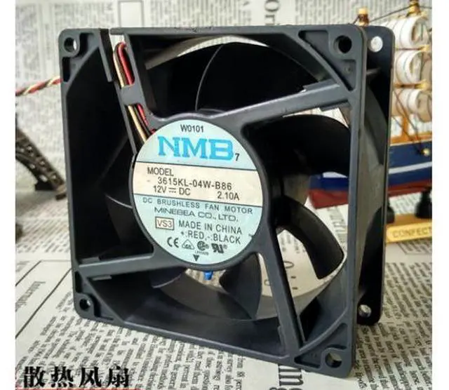 Main image of NMB 3615KL-04W-B86 9cm 9038 12V 2.10A temperature control chassis cooling fan
