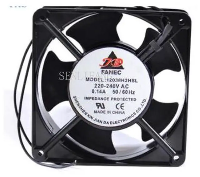 Main image of 12038H2HSL AC 220V-240V 0.14A 50\/60HZ 12038 12CM 120*120*38mm 2 Wires Cooling Fan