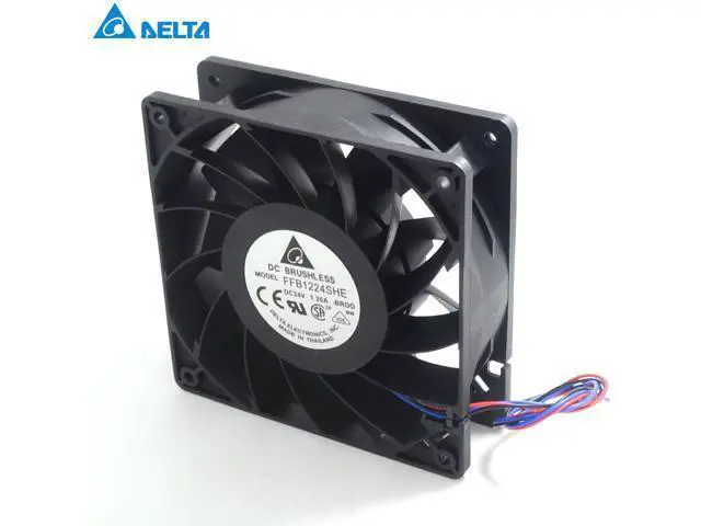 Alt view image 3 of 6 - 120*120*38mm FFB1224SHE-BR00 12038 24V 1.20A wind turbine fan delta
