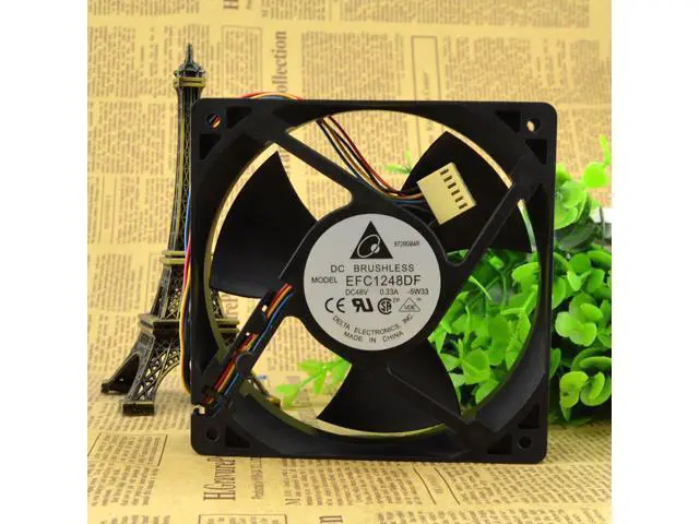 Alt view image 4 of 4 - Brand new original / DELTA 12032 48V 0.33A 12 cm four wire fan EFC1248DF