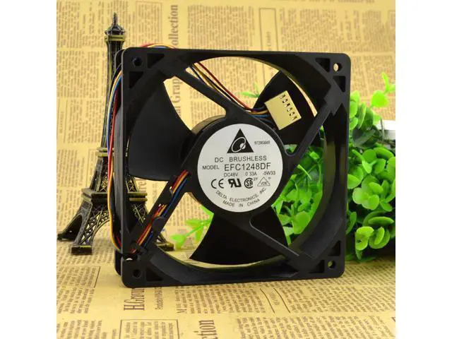 Alt view image 3 of 4 - Brand new original / DELTA 12032 48V 0.33A 12 cm four wire fan EFC1248DF