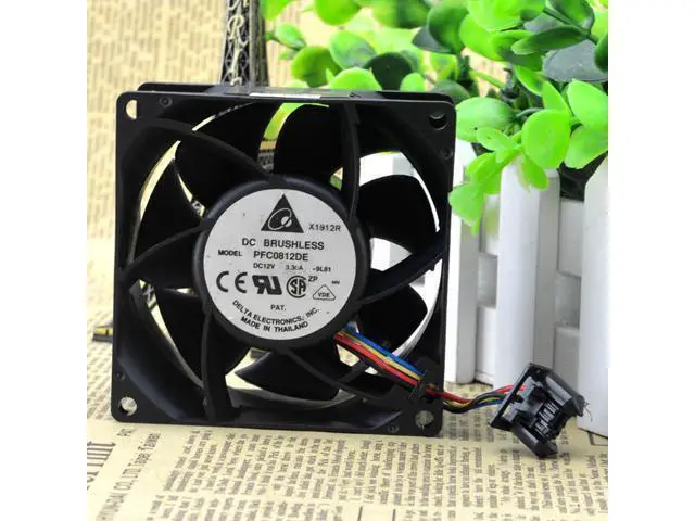 Alt view image 3 of 4 - Delta PFC0812DE 8CM 12V 3.30A 8038 4-wire PWM high air volume violence booster fan