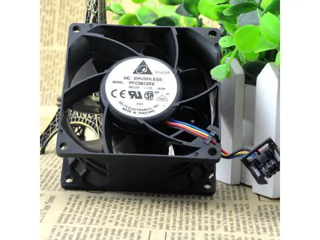 Alt view image 4 of 4 - Delta PFC0812DE 8CM 12V 3.30A 8038 4-wire PWM high air volume violence booster fan