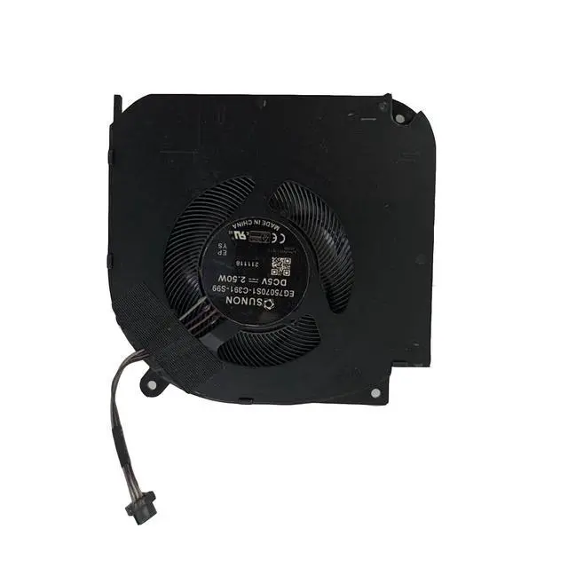 Alt view image 2 of 6 - Replacement Laptop CPU Cooling Fan for TongFang THER7GK5M6-1411 GK5MP6O Maingear Vector Pro MG-VCP17 EG75070S1-1C100-S9A