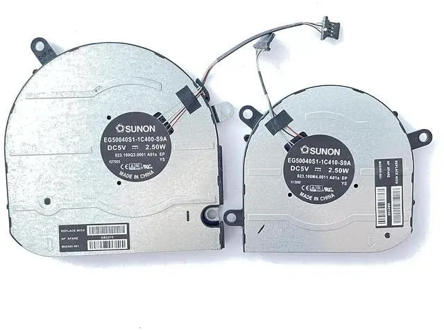 Alt view image 2 of 6 - Replacement CPU+GPU Cooling Fan for HP Envy X360 15M-EU 15M-ES | 15T-ES,15-EU,15Z-EU, TPN-W149, TPN-W150, DC5V, Laptop Fan, EG50040S1-1C400-S9A, EG50040S1-1C410-S9A, M45465-001, M45466-001