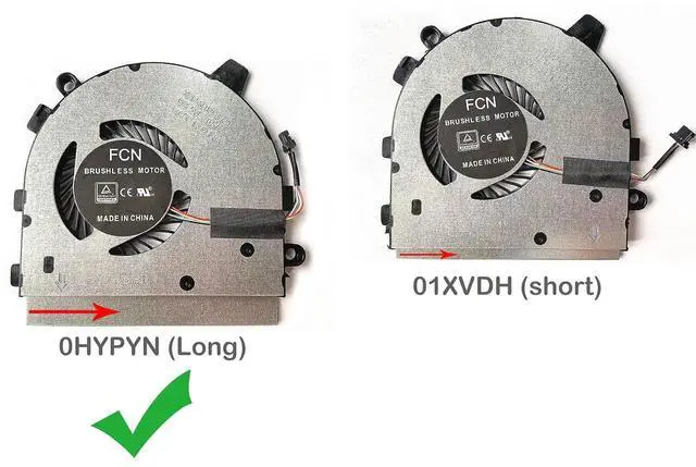 Alt view image 3 of 3 - CPU Cooling Fan Replacement for Dell Inspiron (13-7390 2-in-1) | Inspiron (13-7391 2-in-1) I7391-7520BLK I7391-5537SLV 2in1 Series 023.100GI.0011 0HYPYN (Long)