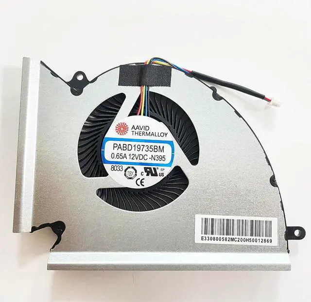Alt view image 4 of 6 - CPU + GPU Cooling Fan for MSI GE76 GP76 WE76 MS-17K1 MS-17K2 MS-17K3 | PABD1A010SHL-N452 PABD1A010SHR-N451 DC12V 0.6A Fan