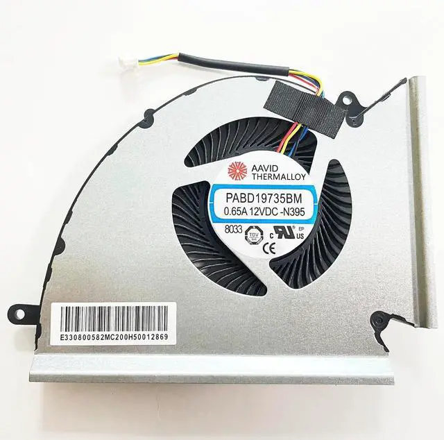 Alt view image 6 of 6 - CPU + GPU Cooling Fan for MSI GE76 GP76 WE76 MS-17K1 MS-17K2 MS-17K3 | PABD1A010SHL-N452 PABD1A010SHR-N451 DC12V 0.6A Fan