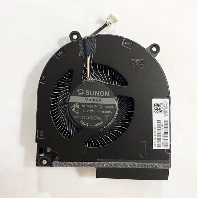 Alt view image 6 of 6 - Replacement CPU+GPU Cooling Fan for HP Victus 9 16-R TPN-C169 Laptop N44738-001 JPR60 JPP67 JPR68 JPP61 MG75091V1-C190-S9A MG75091V1-C180-S9A DC12V 9.60W