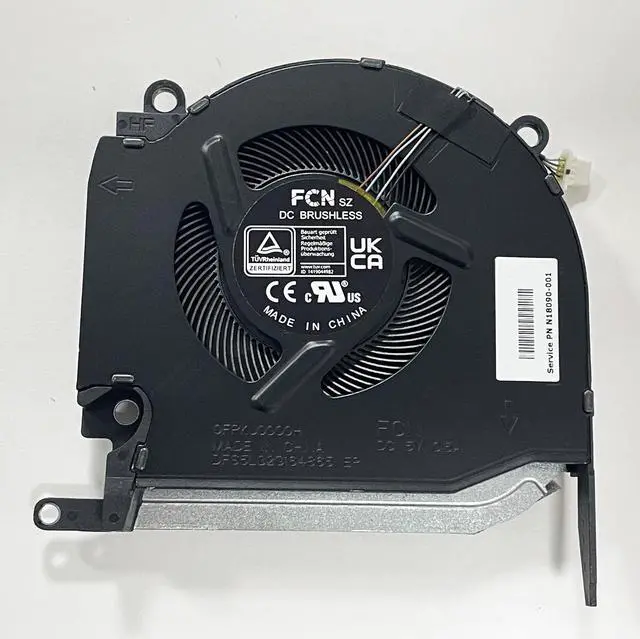 Alt view image 3 of 6 - CPU+GPU Cooling Fan Replacement for HP OMEN 16-K 16-N Pro DC5V | TPN-Q280 RTX3050 0FPKK0000H DFS5K223052839 0FPKJ0000H DFS5L32G164865 N18090-001 N18091-001