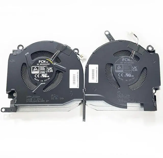 Alt view image 2 of 6 - CPU+GPU Cooling Fan Replacement for HP OMEN 16-K 16-N Pro DC5V | TPN-Q280 RTX3050 0FPKK0000H DFS5K223052839 0FPKJ0000H DFS5L32G164865 N18090-001 N18091-001