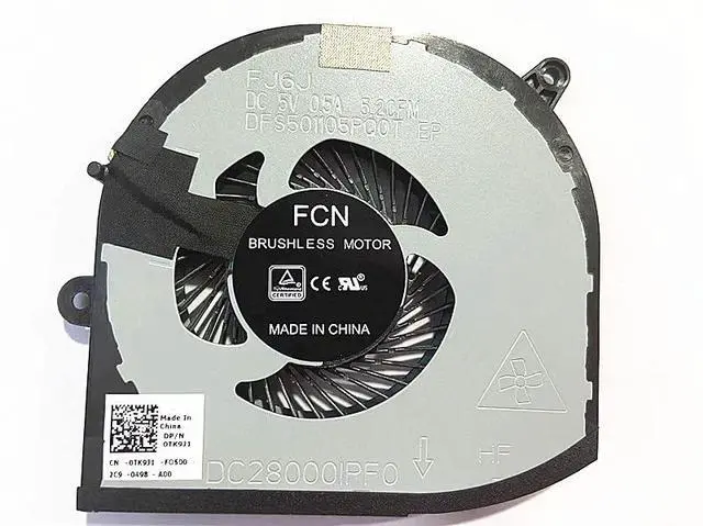 Alt view image 5 of 5 - CPU+GPU Cooling Fan Replacement for Dell XPS 15 9570 Precision 5520 5530 | M5520 M5530 Series Laptop Fan TK9J1 08YY9 008YY9 0TK9J1