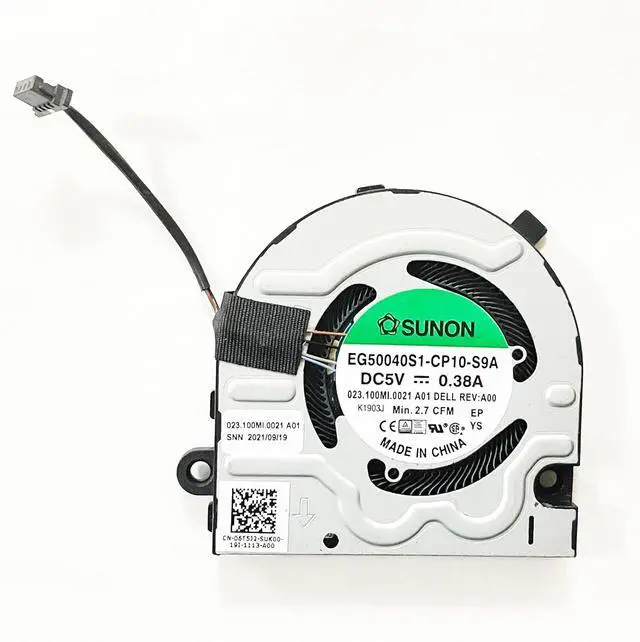 Alt view image 5 of 6 - Replacement CPU+GPU Cooling Fan for Dell Inspiron 13 PRO Vostro 5310 Latitude 3320 DC5V Series Laptop EG50040S1-CP00-S9A EG50040S1-CP10-S9A 0XKD91 06T5J2
