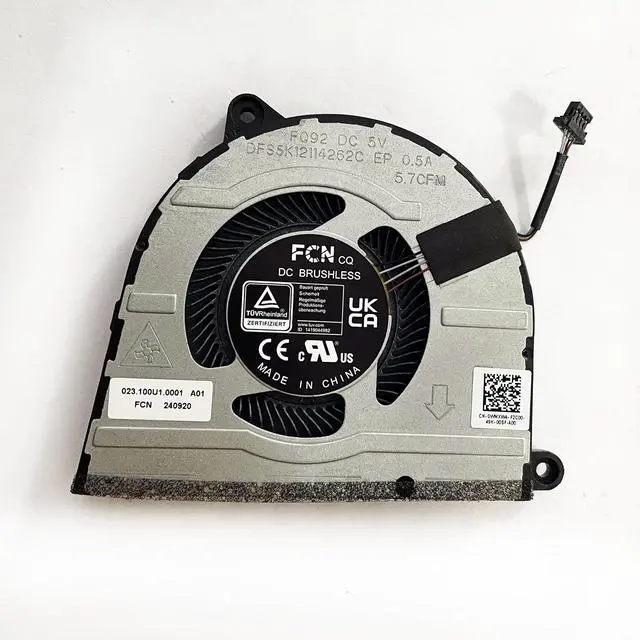 Alt view image 4 of 6 - Replacement CPU+GPU Cooling Fan for Dell Inspiron 16 Plus 7630 7635 DC5V Series DFS5K12114262C FQ92 DFS5K22305283Z FQ93 0WMXW4 040RPX