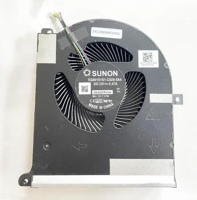 Alt view image 4 of 6 - Replacement CPU+GPU Cooling Fan Compatible for Dell Alienware Area 51m R2 RTX2080 DC28000Q3SL DC28000Q4SL EG80151S1-C020-S9A EG80151S1-C010-S9A 0TW5Y8 0TPV77 DC12V TW5Y8 TPV77