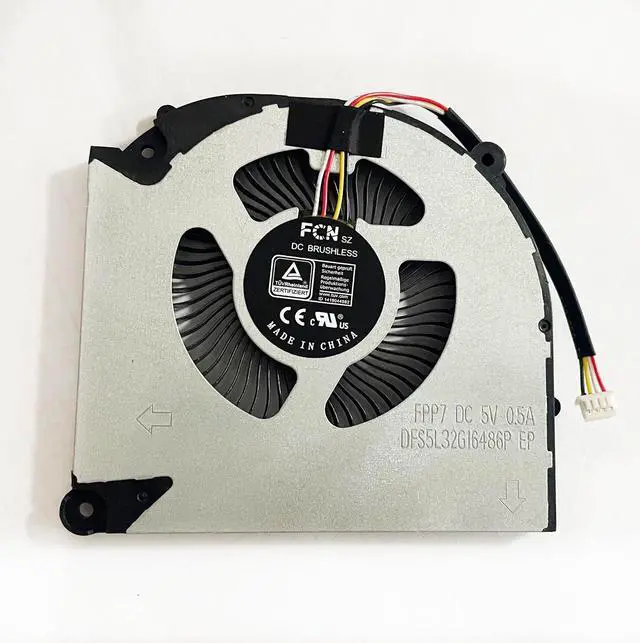 Alt view image 4 of 6 - Replacement CPU+GPU Cooling Fan for Rainbow Will Star X15 at 2022 RTX3050 5V Series Fan DFS5K22305283Q DFS5L32G16486P FPP7 FPP6