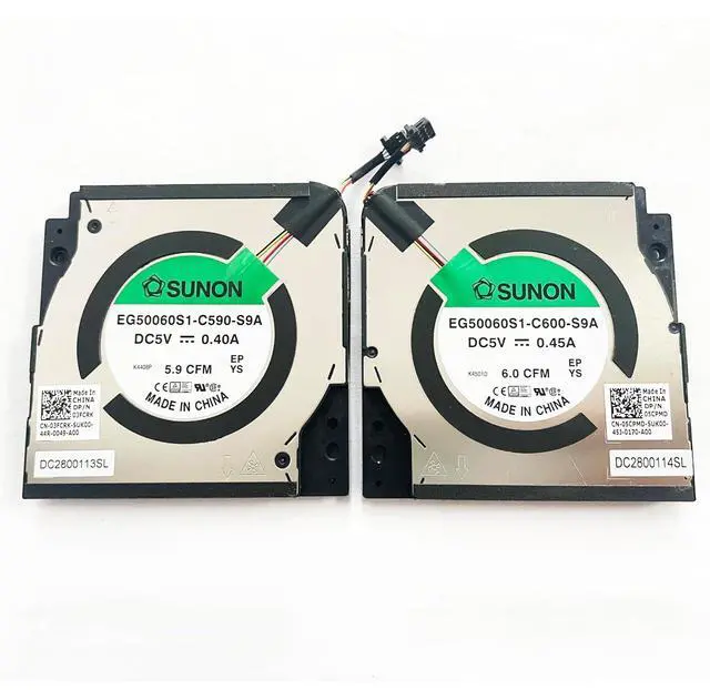Alt view image 2 of 6 - Replacement CPU+GPU Cooling Fan for Dell Precision 5470 5480 5490 05CPMD 03FCRK EF50060S1-C600-S9A EG50060S1-C590-S9A