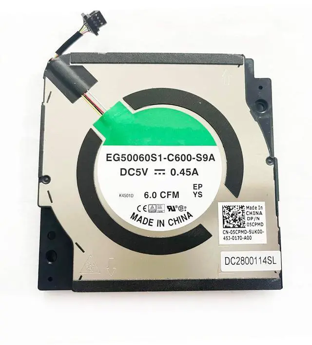 Alt view image 5 of 6 - Replacement CPU+GPU Cooling Fan for Dell Precision 5470 5480 5490 05CPMD 03FCRK EF50060S1-C600-S9A EG50060S1-C590-S9A
