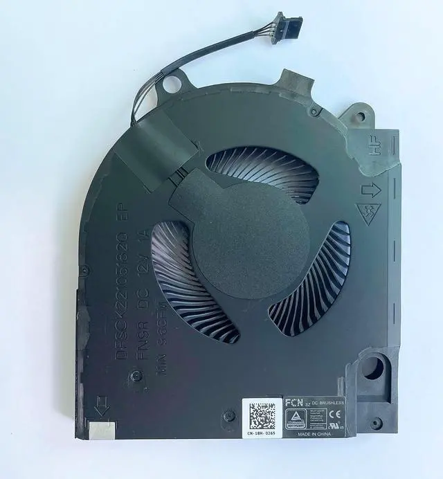 Alt view image 3 of 7 - Replacement CPU+GPU Cooling Fan for Dell 2021year G15 5510 RTX3060 G15 5510 RTX3050 G15 5511 RTX3050 G15 5515 RTX3050 Series DC12V 1A DFSCK22115181T FN9S 9.2CFM DFSCK22105182Q FN9R 9.6CFM